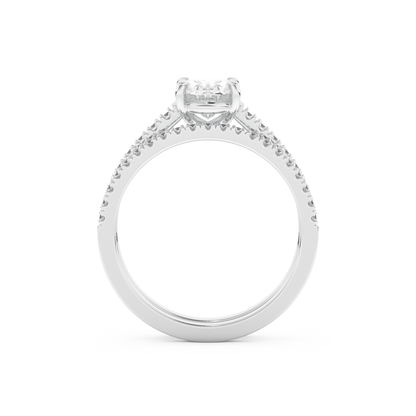 Oval Cut Moissanite Bridal Set with Pave Settings– 1.09 CT Center, 0.28 TCW Accents 5