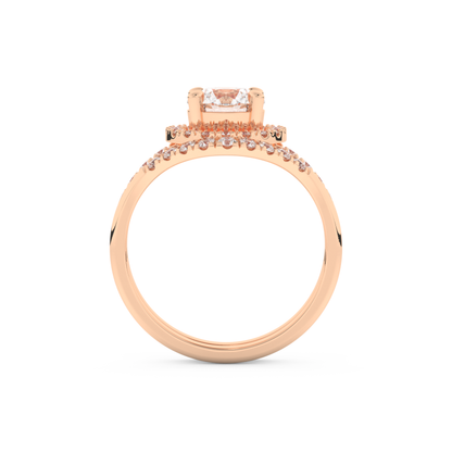Round Cut Moissanite Bridal Set with Pave Settings– 1.03 CT Center, 0.44 TCW Accents