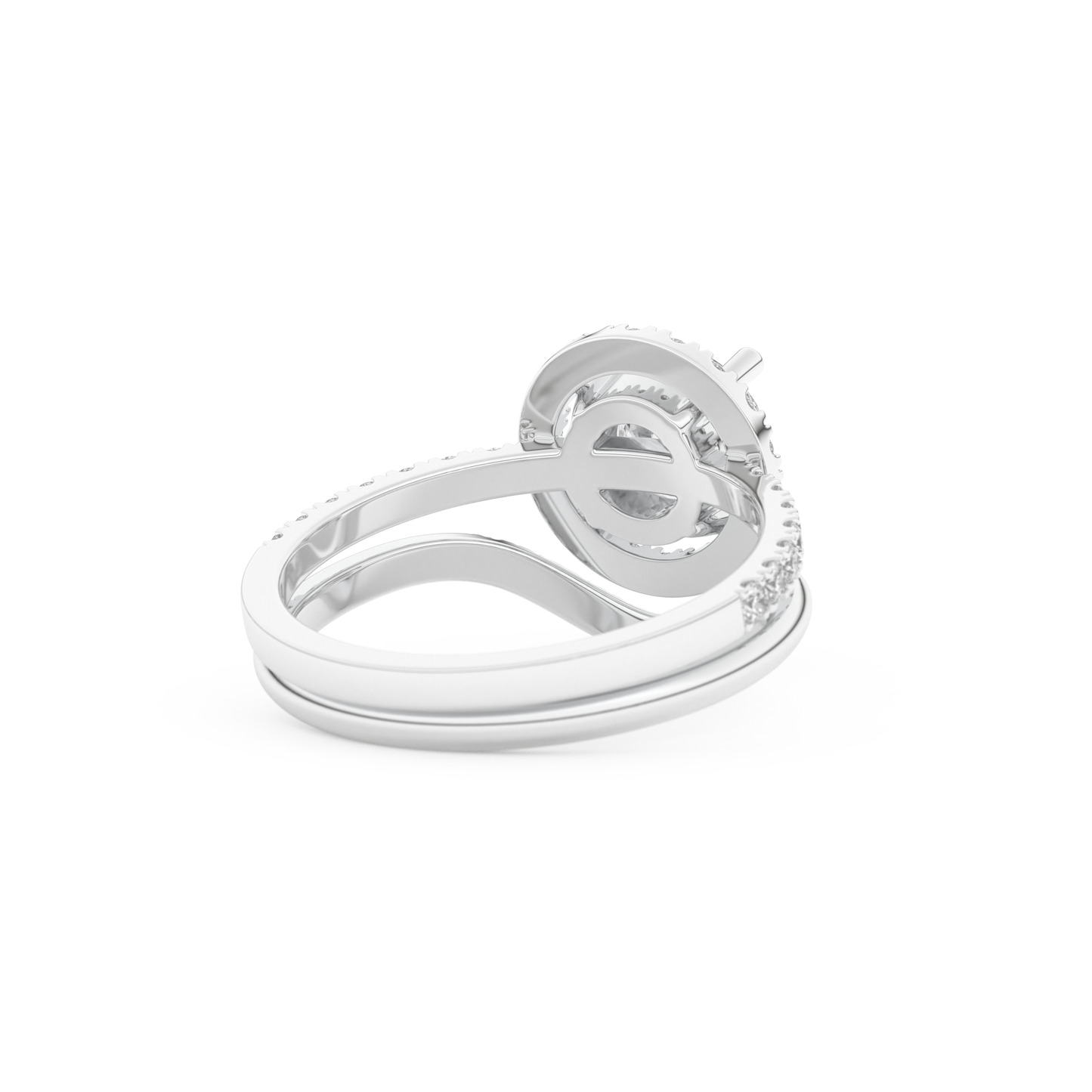 Round Cut Moissanite Bridal Set with Pave Settings– 1.03 CT Center, 0.44 TCW Accents