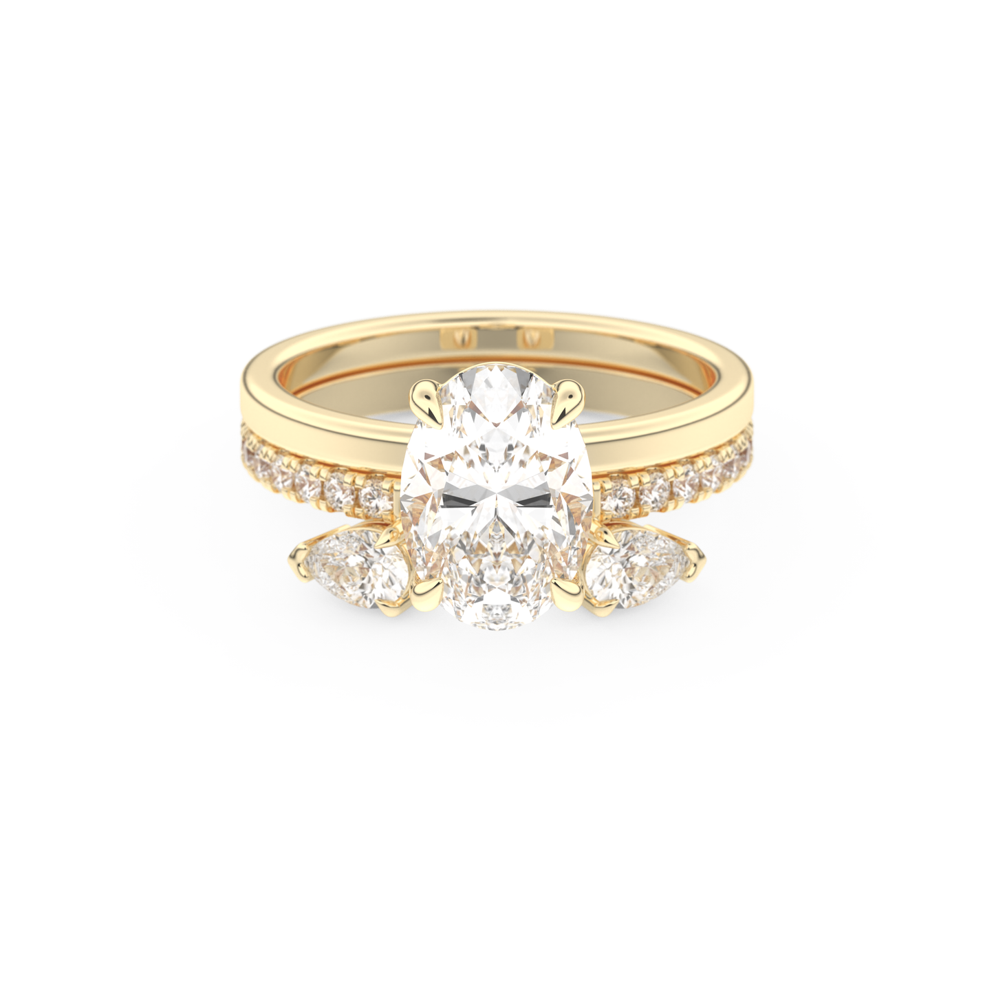 Oval Cut Moissanite Bridal Set with Solitaire Settings– 2.12 CT Center, 0.48 TCW Accents 7