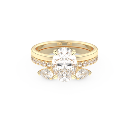 Oval Cut Moissanite Bridal Set with Solitaire Settings– 2.12 CT Center, 0.48 TCW Accents 7