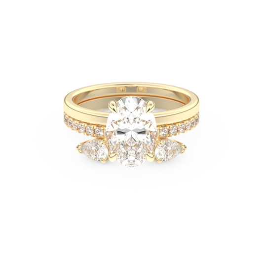 Oval Cut Moissanite Bridal Set with Solitaire Settings– 2.12 CT Center, 0.48 TCW Accents 7