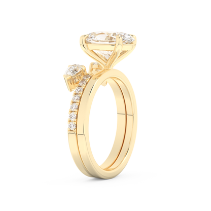 Oval Cut Moissanite Bridal Set with Solitaire Settings– 2.12 CT Center, 0.48 TCW Accents 10