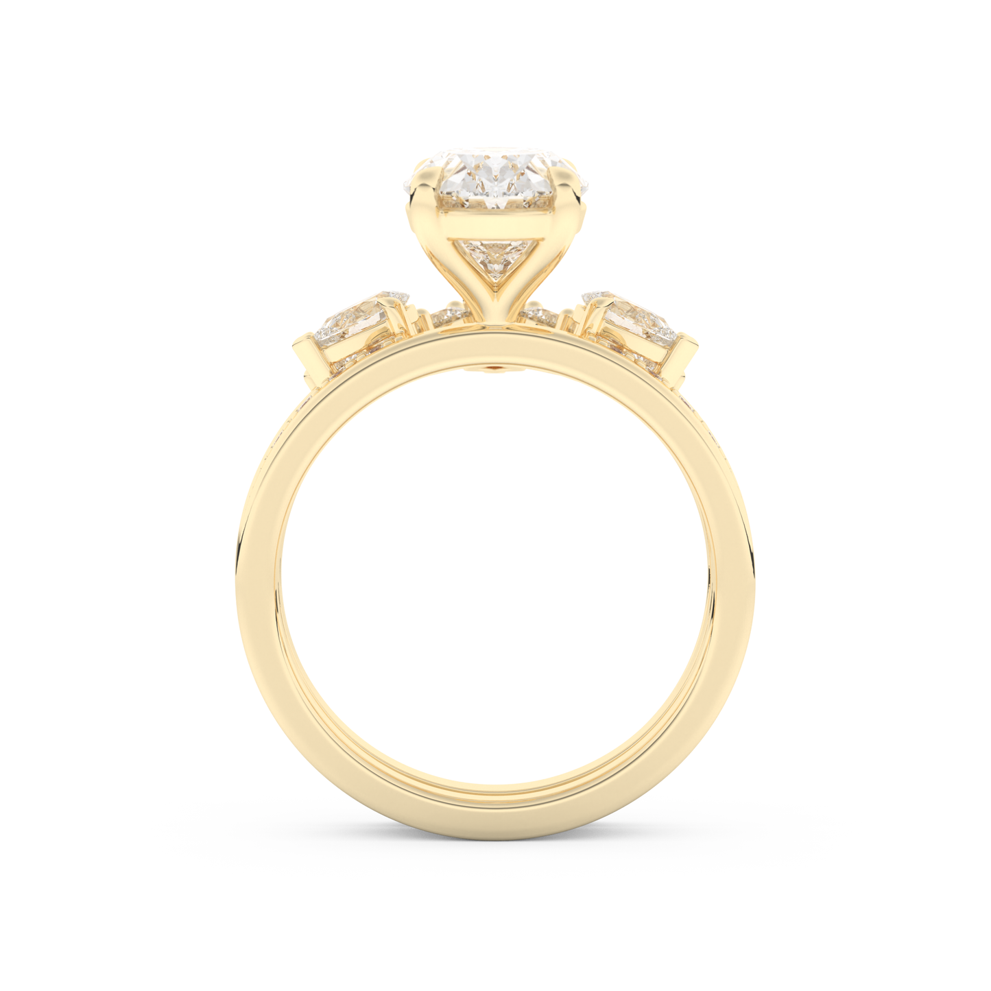 Oval Cut Moissanite Bridal Set with Solitaire Settings– 2.12 CT Center, 0.48 TCW Accents 11