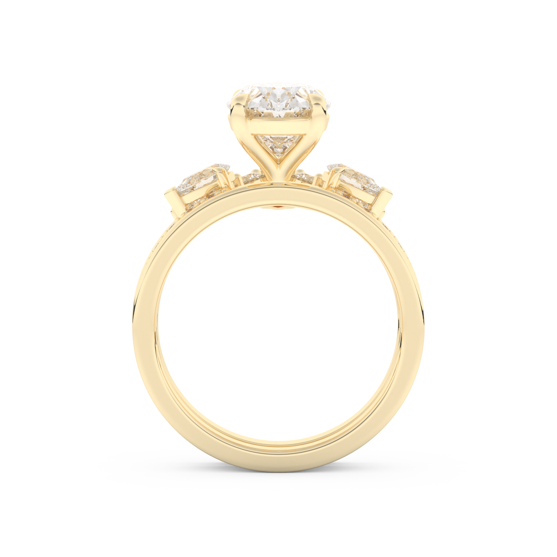 Oval Cut Moissanite Bridal Set with Solitaire Settings– 2.12 CT Center, 0.48 TCW Accents 11