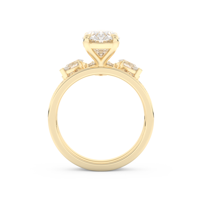Oval Cut Moissanite Bridal Set with Solitaire Settings– 2.12 CT Center, 0.48 TCW Accents 11