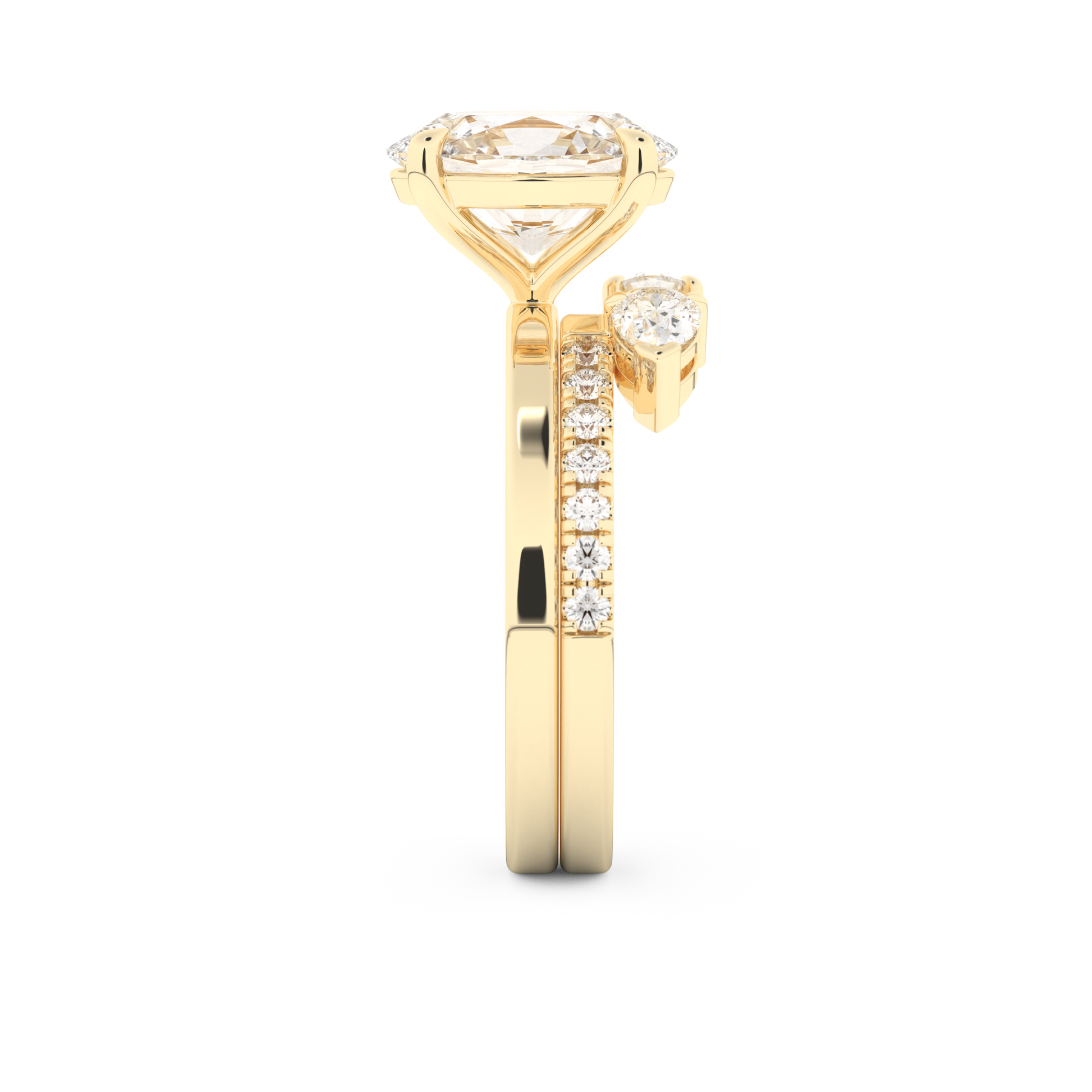 Oval Cut Moissanite Bridal Set with Solitaire Settings– 2.12 CT Center, 0.48 TCW Accents 12