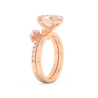 Oval Cut Moissanite Bridal Set with Solitaire Settings– 2.12 CT Center, 0.48 TCW Accents 16