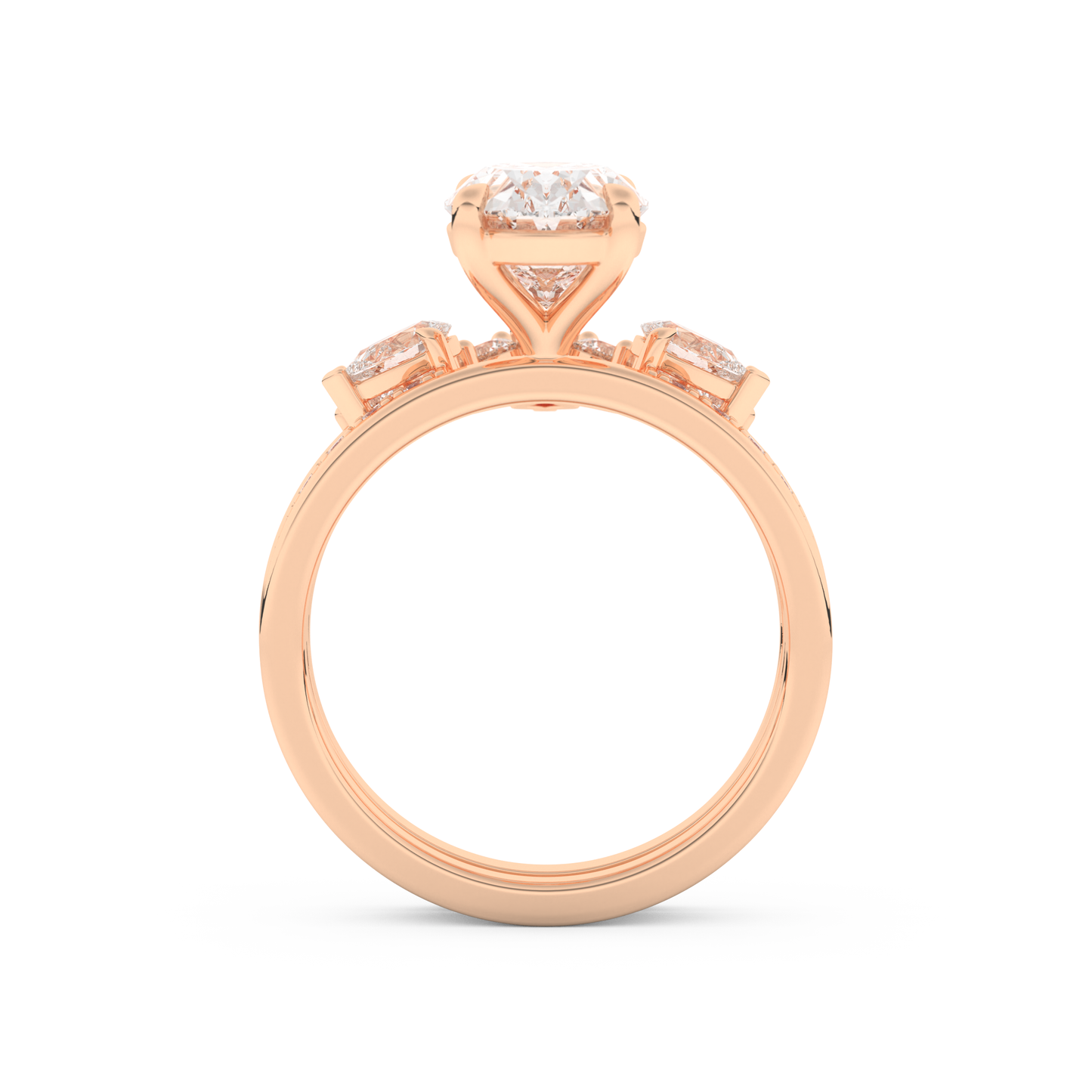 Oval Cut Moissanite Bridal Set with Solitaire Settings– 2.12 CT Center, 0.48 TCW Accents 17