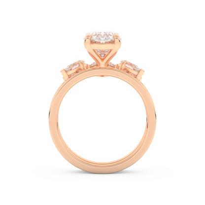 Oval Cut Moissanite Bridal Set with Solitaire Settings– 2.12 CT Center, 0.48 TCW Accents 17