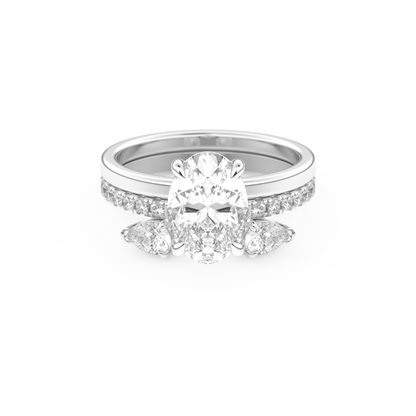 Oval Cut Moissanite Bridal Set with Solitaire Settings– 2.12 CT Center, 0.48 TCW Accents 1