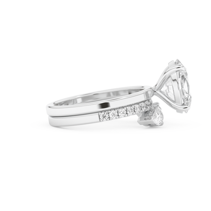 Oval Cut Moissanite Bridal Set with Solitaire Settings– 2.12 CT Center, 0.48 TCW Accents 2