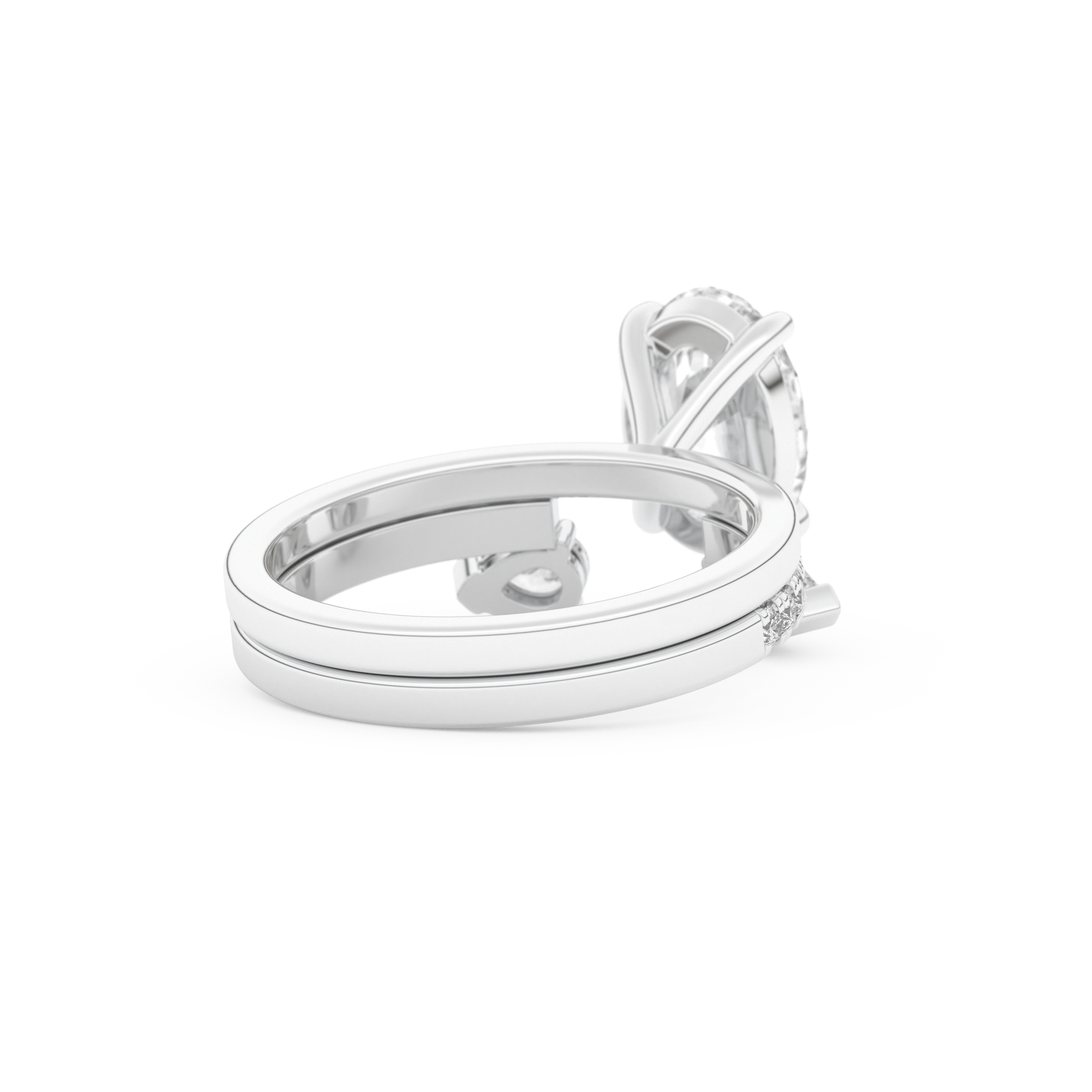 Oval Cut Moissanite Bridal Set with Solitaire Settings– 2.12 CT Center, 0.48 TCW Accents 5