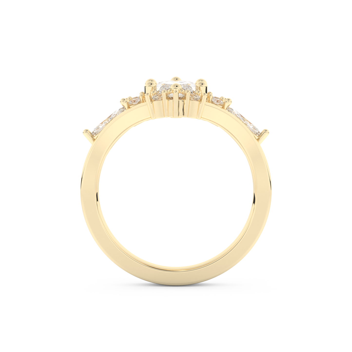 Marquise Cut Moissanite Bridal Set with Solitaire Settings– 1.08 CT Center, 0.32 TCW Accents 11