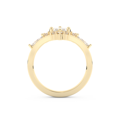 Marquise Cut Moissanite Bridal Set with Solitaire Settings– 1.08 CT Center, 0.32 TCW Accents 11