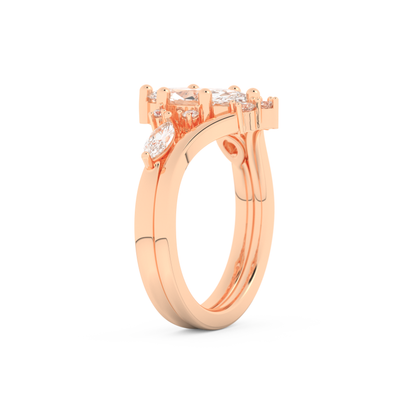 Marquise Cut Moissanite Bridal Set with Solitaire Settings– 1.08 CT Center, 0.32 TCW Accents 16