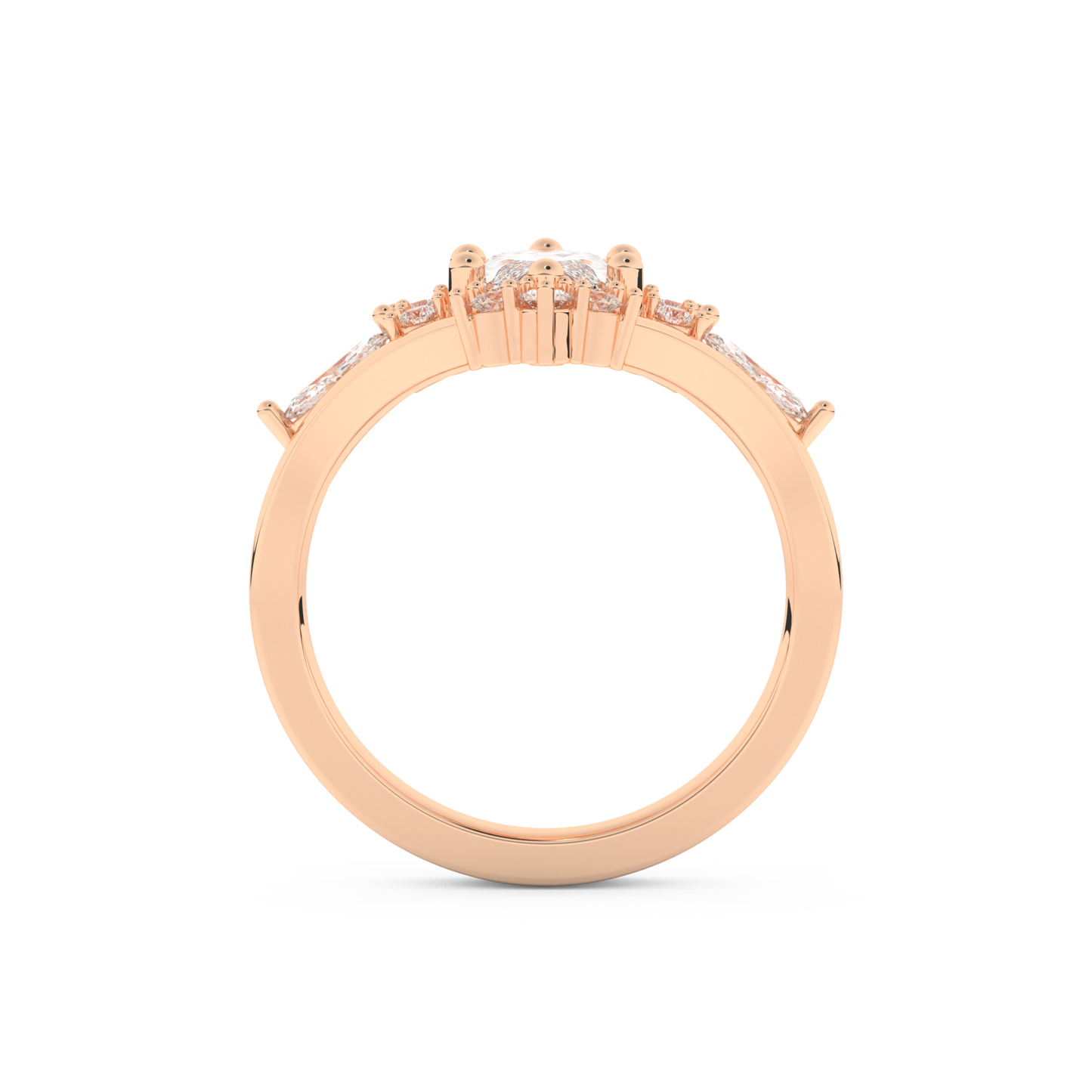 Marquise Cut Moissanite Bridal Set with Solitaire Settings– 1.08 CT Center, 0.32 TCW Accents 17