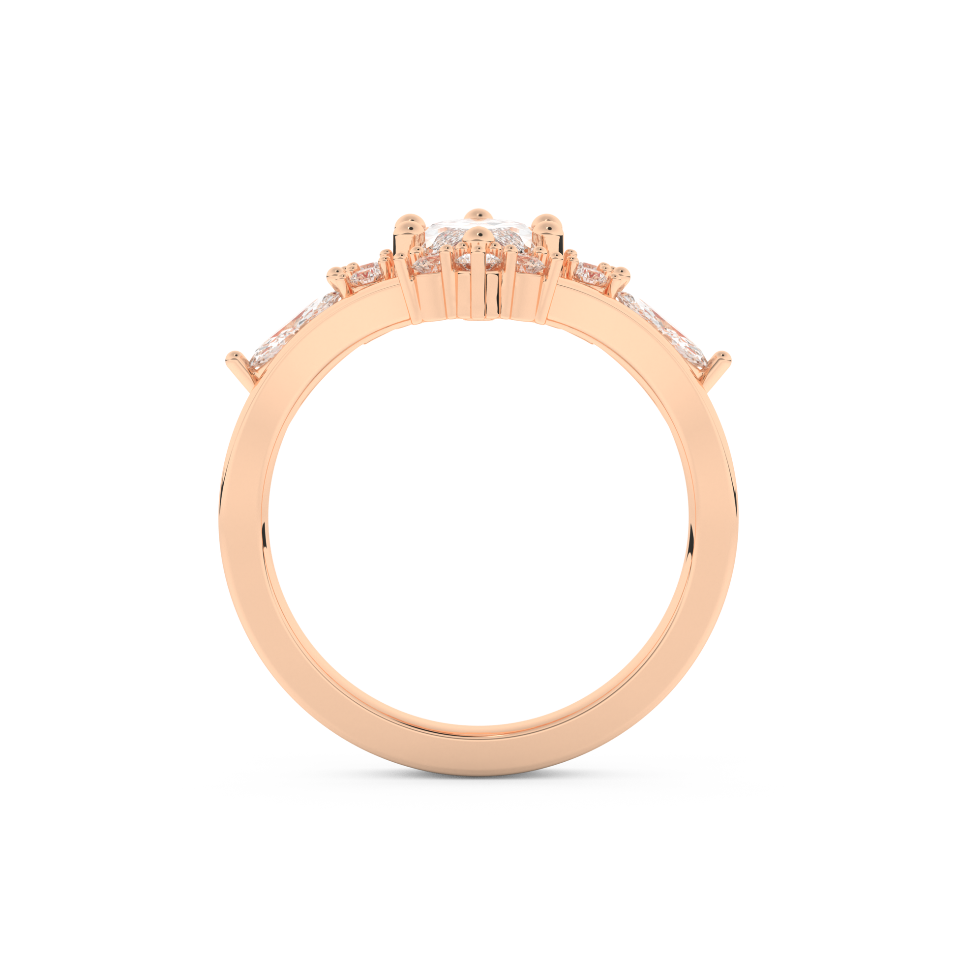 Marquise Cut Moissanite Bridal Set with Solitaire Settings– 1.08 CT Center, 0.32 TCW Accents 17