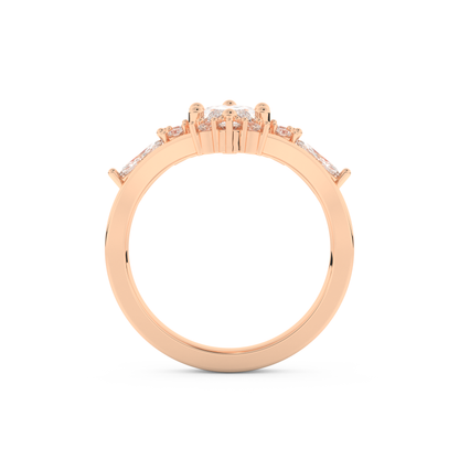 Marquise Cut Moissanite Bridal Set with Solitaire Settings– 1.08 CT Center, 0.32 TCW Accents 17