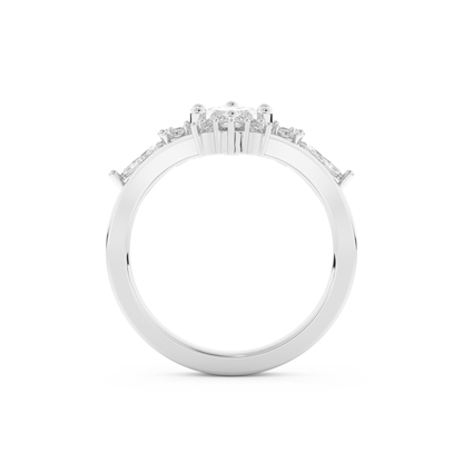 Marquise Cut Moissanite Bridal Set with Solitaire Settings– 1.08 CT Center, 0.32 TCW Accents 6