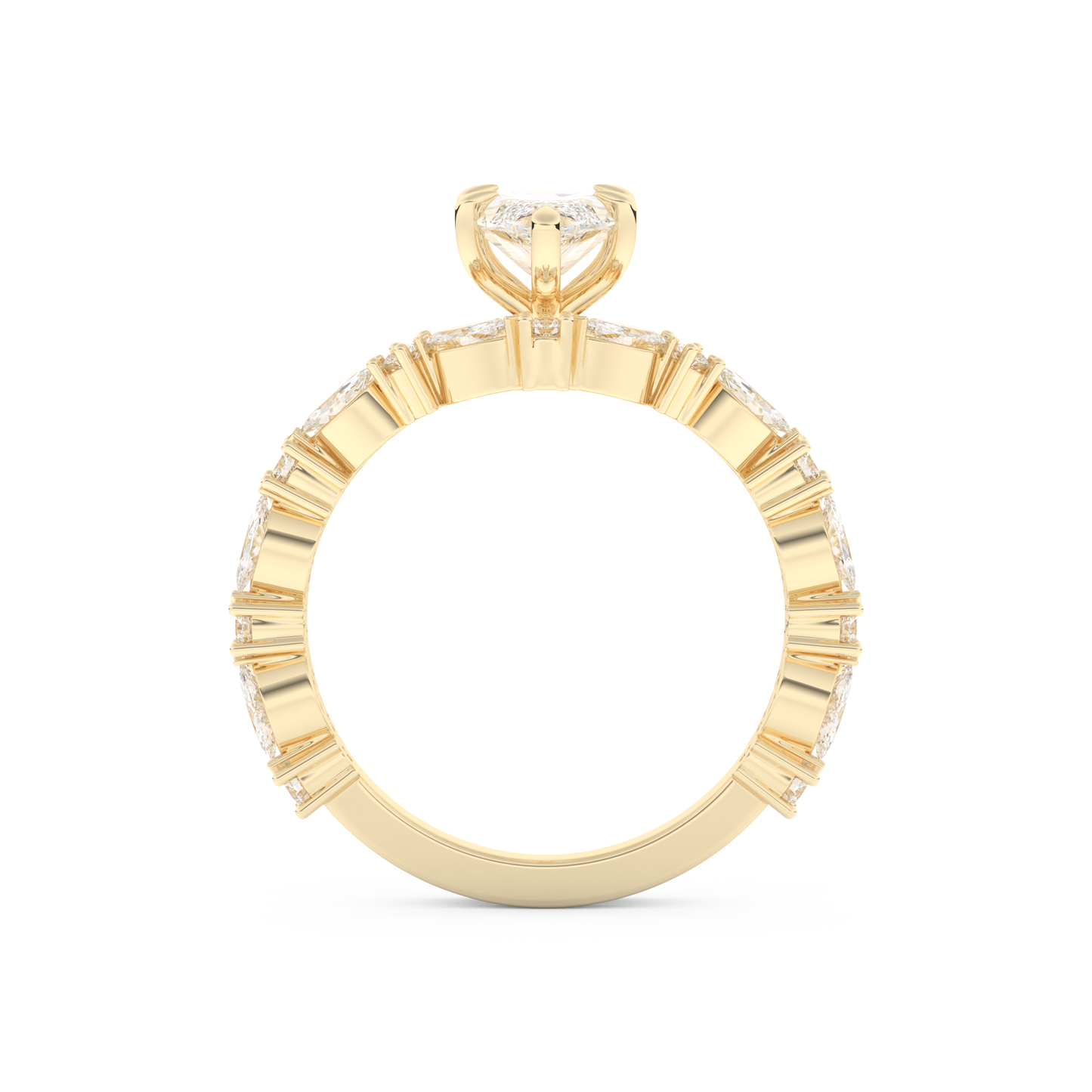 Marquise Cut Moissanite Bridal Set with Pave Settings– 1.08 CT Center, 0.85 TCW Accents 11