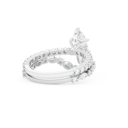 Marquise Cut Moissanite Bridal Set with Pave Settings– 1.08 CT Center, 0.85 TCW Accents 3