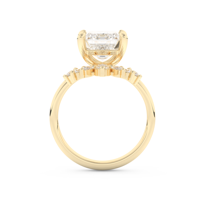 Emerald Cut Moissanite Bridal Set with Solitaire Settings– 3.71 CT Center, 0.41 TCW Accents 11