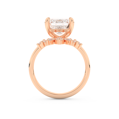Emerald Cut Moissanite Bridal Set with Solitaire Settings– 3.71 CT Center, 0.41 TCW Accents 17