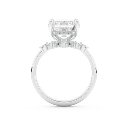 Emerald Cut Moissanite Bridal Set with Solitaire Settings– 3.71 CT Center, 0.41 TCW Accents 5