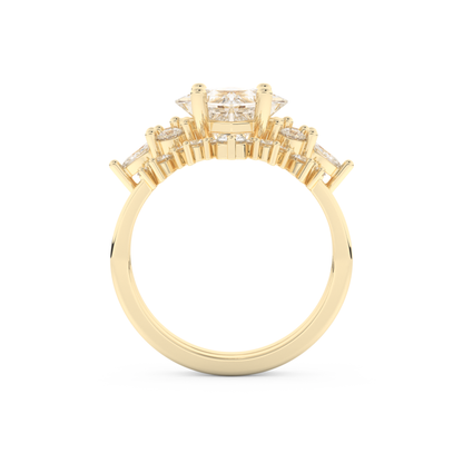 Princess Cut Moissanite Bridal Set with Cluster Settings– 1.72 CT Center, 0.47 TCW Accents 11