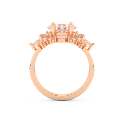 Princess Cut Moissanite Bridal Set with Cluster Settings– 1.72 CT Center, 0.47 TCW Accents 17