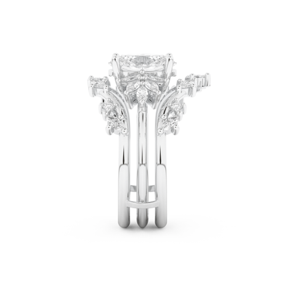 Oval Cut Moissanite Bridal Set with Cluster Settings– 1.67 CT Center, 0.45 TCW Accents 5
