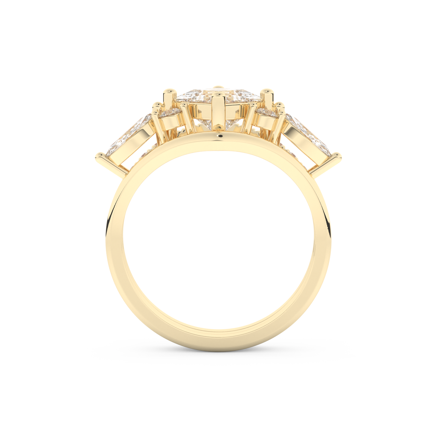 Princess Cut Moissanite Bridal Set with Cluster Settings  – 1.04 CT Center, 0.75 TCW Accents 11