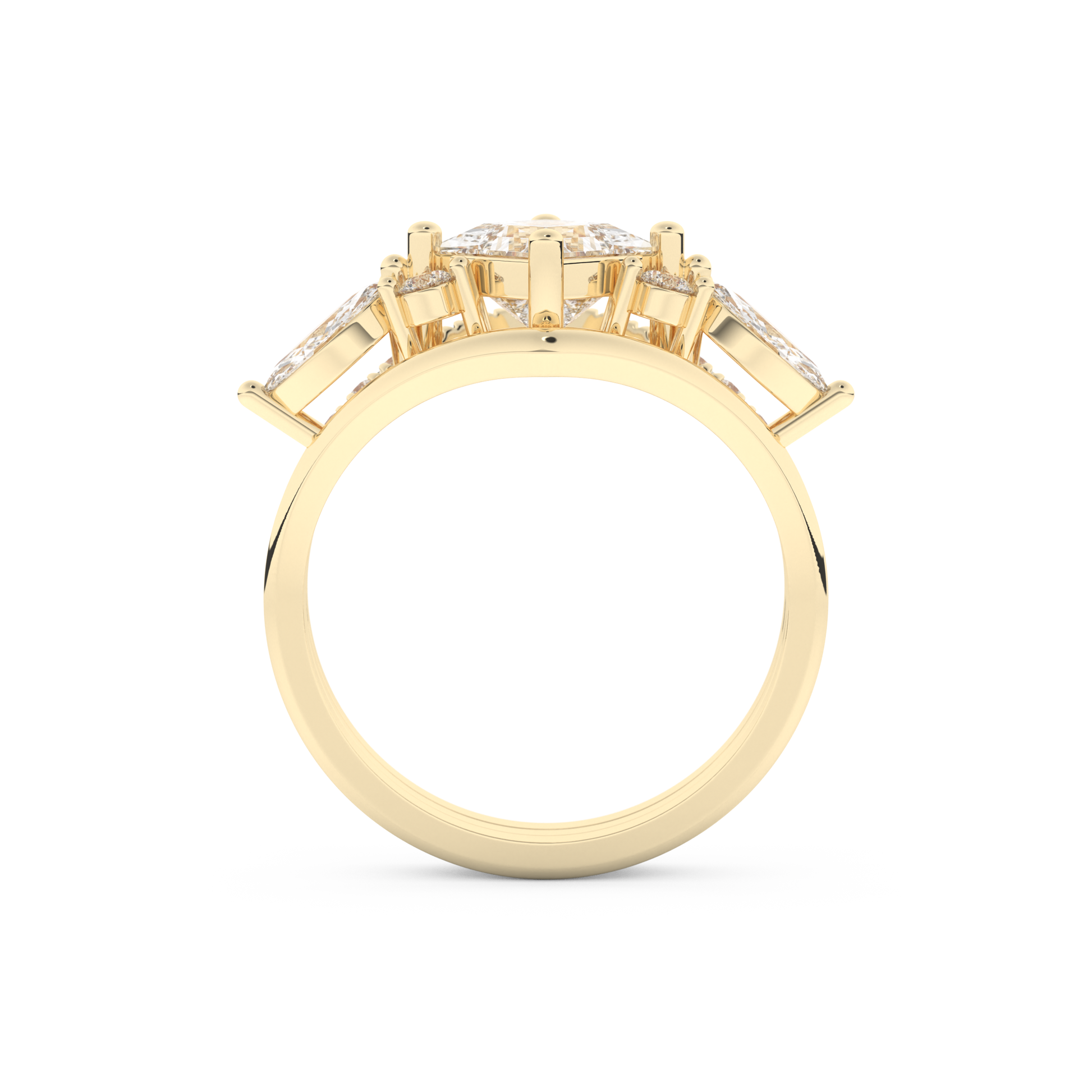 Princess Cut Moissanite Bridal Set with Cluster Settings  – 1.04 CT Center, 0.75 TCW Accents 11