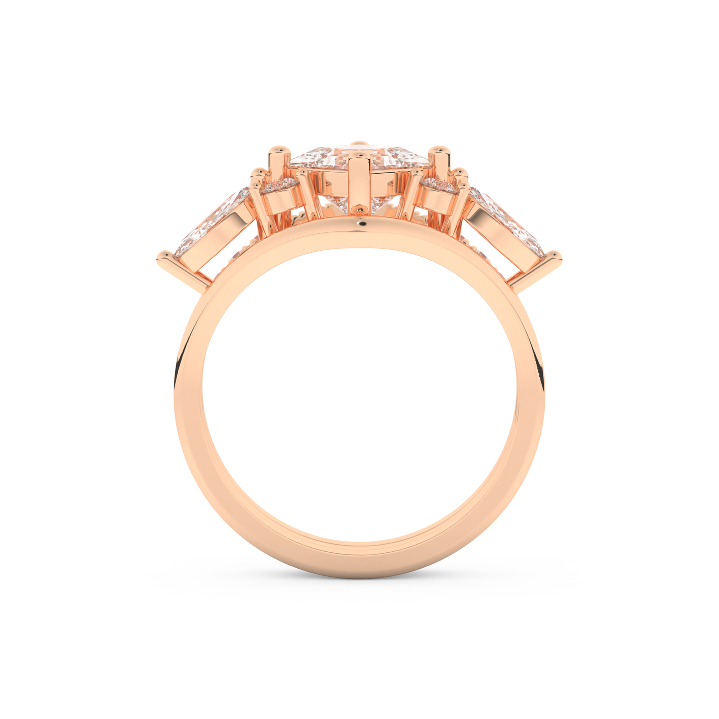 Princess Cut Moissanite Bridal Set with Cluster Settings  – 1.04 CT Center, 0.75 TCW Accents 17