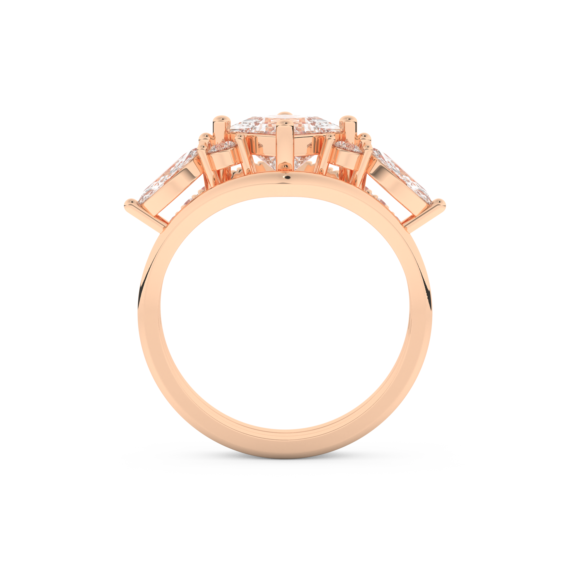 Princess Cut Moissanite Bridal Set with Cluster Settings  – 1.04 CT Center, 0.75 TCW Accents 17