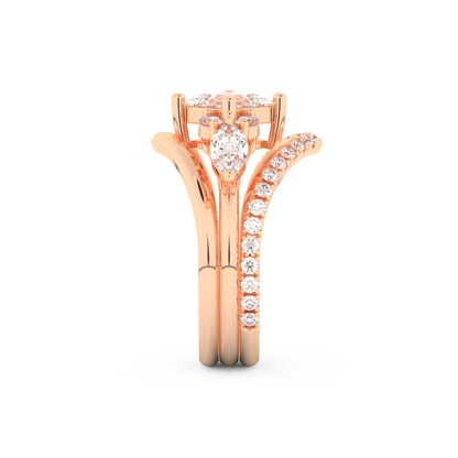 Princess Cut Moissanite Bridal Set with Cluster Settings  – 1.04 CT Center, 0.75 TCW Accents 18