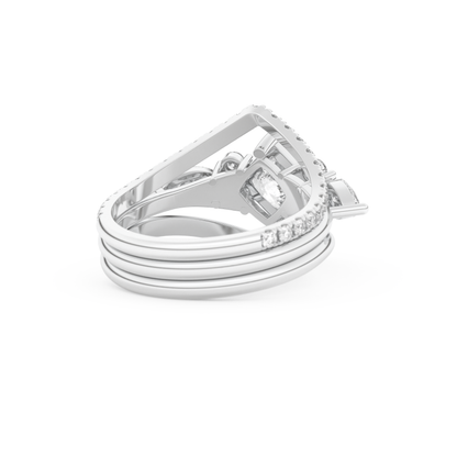 Princess Cut Moissanite Bridal Set with Cluster Settings  – 1.04 CT Center, 0.75 TCW Accents 3