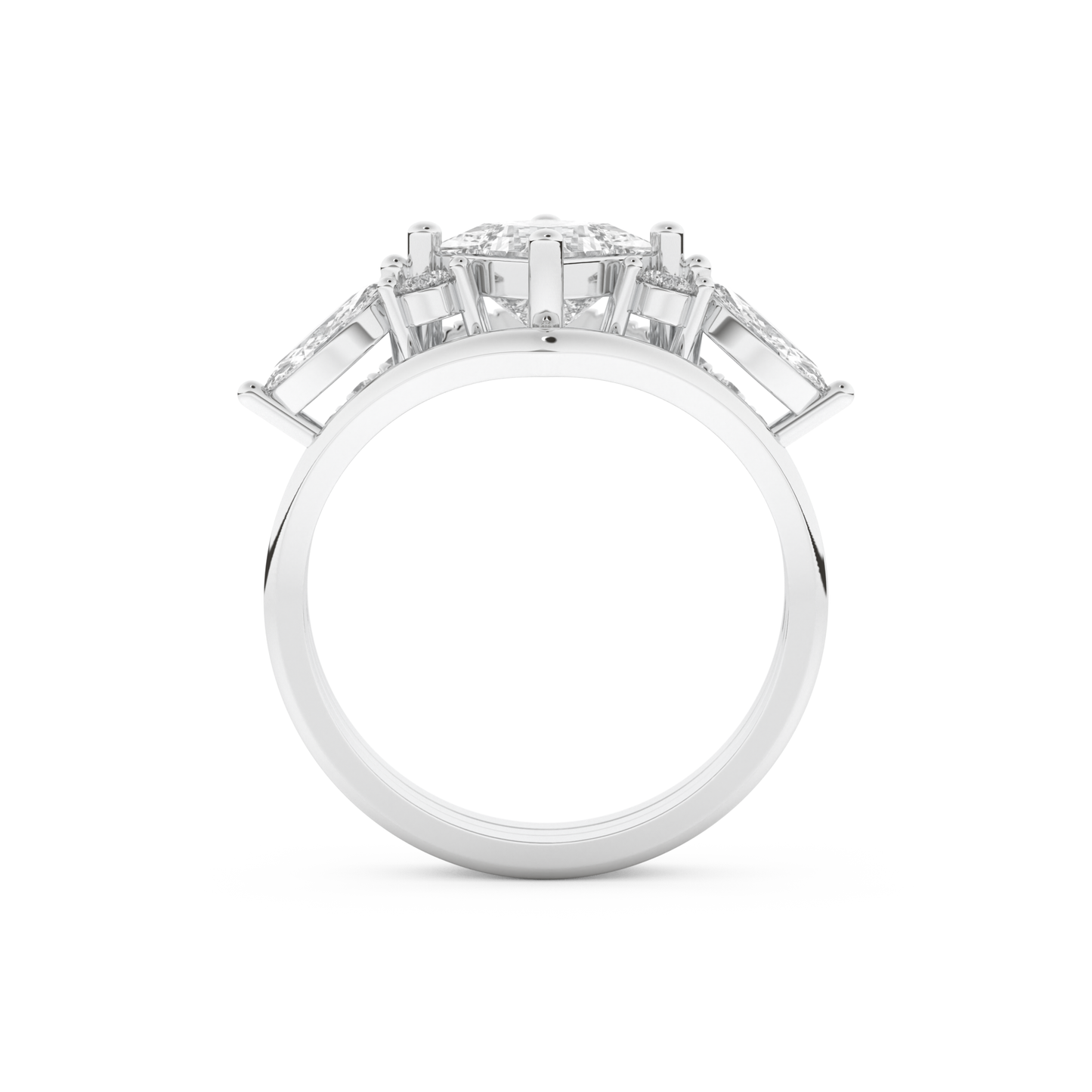 Princess Cut Moissanite Bridal Set with Cluster Settings  – 1.04 CT Center, 0.75 TCW Accents 5