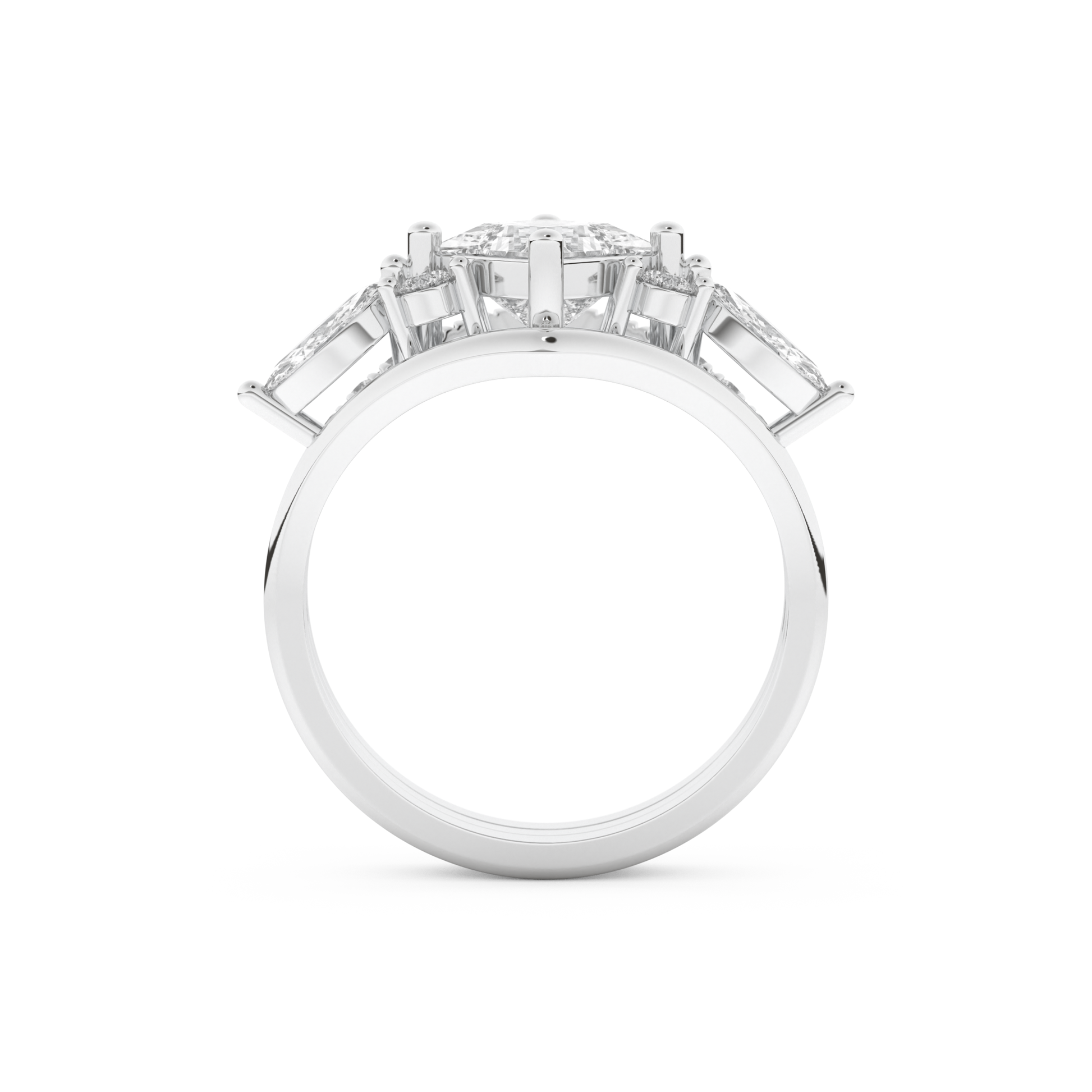 Princess Cut Moissanite Bridal Set with Cluster Settings  – 1.04 CT Center, 0.75 TCW Accents 5