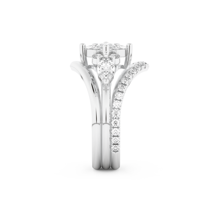 Princess Cut Moissanite Bridal Set with Cluster Settings  – 1.04 CT Center, 0.75 TCW Accents 4