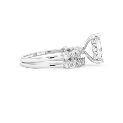 Radiant Cut Moissanite Bridal Set with Pave Settings– 1.56 CT Center, 0.53 TCW Accents 2