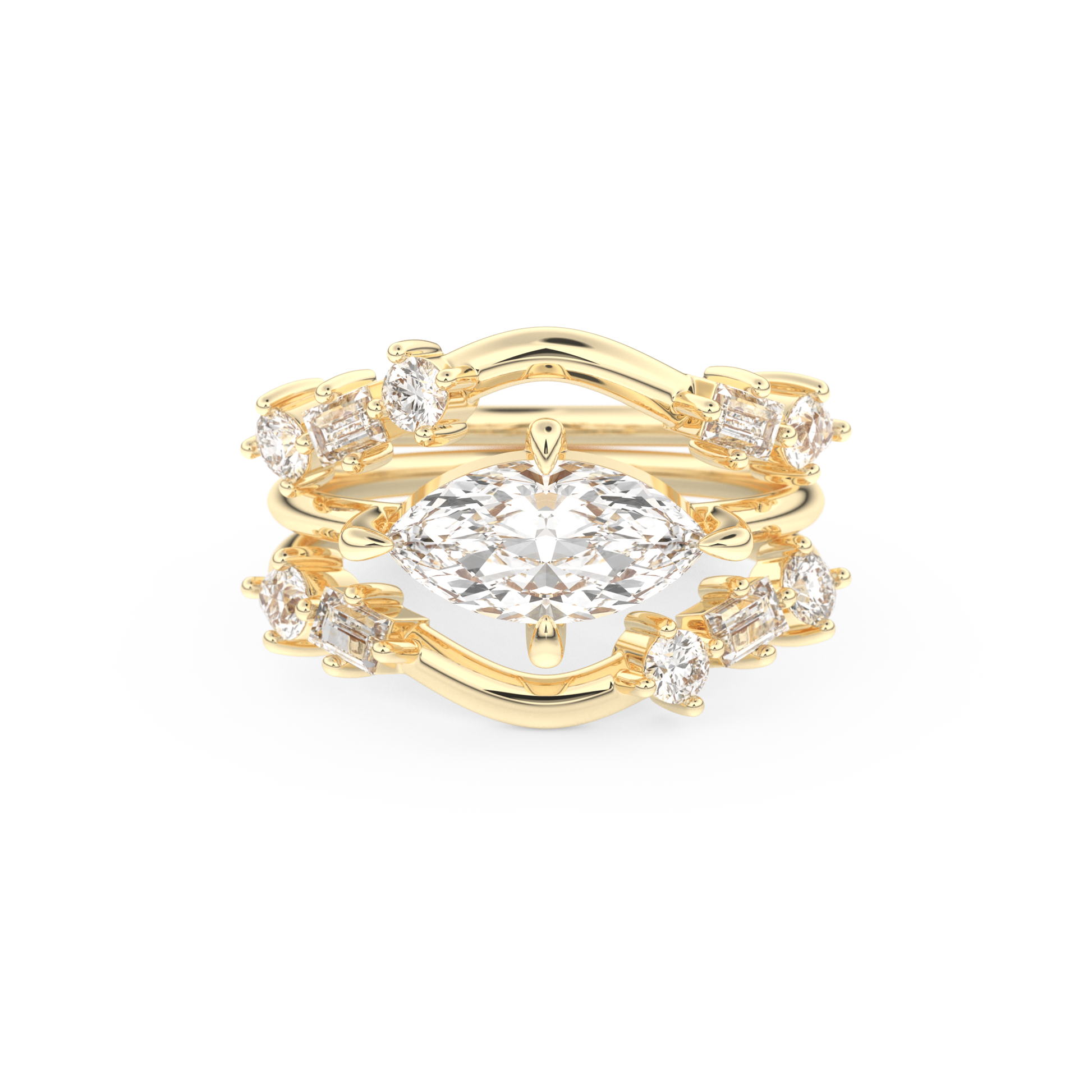 Marquise Cut Moissanite Bridal Set – 1.08 CT Center, 0.75 TCW Accents 7