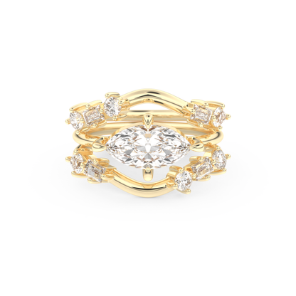 Marquise Cut Moissanite Bridal Set – 1.08 CT Center, 0.75 TCW Accents 7