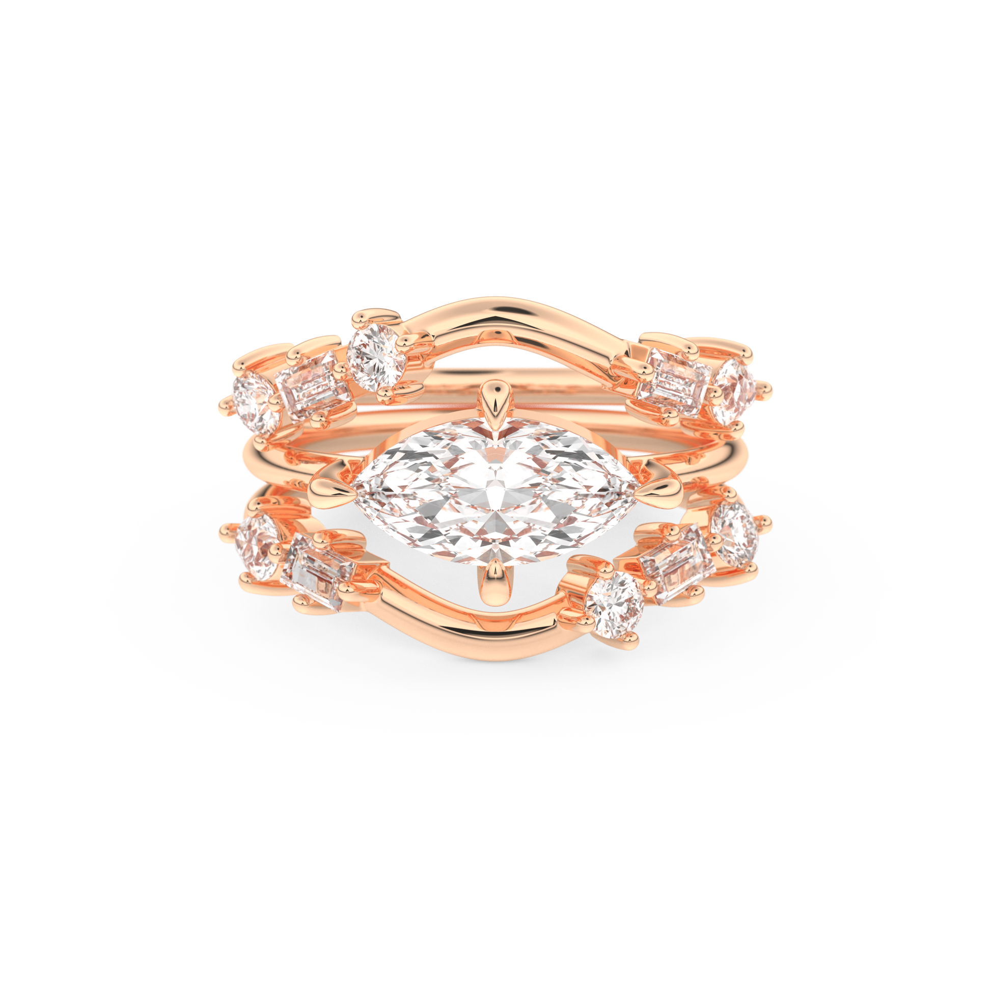 Marquise Cut Moissanite Bridal Set – 1.08 CT Center, 0.75 TCW Accents 13