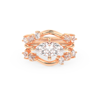 Marquise Cut Moissanite Bridal Set – 1.08 CT Center, 0.75 TCW Accents 13