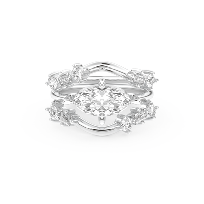 Marquise Cut Moissanite Bridal Set – 1.08 CT Center, 0.75 TCW Accents 1