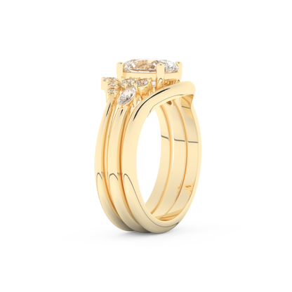 Oval Cut Moissanite Bridal Set with Three Stone Settings – 1.18 CT Center, 0.32 TCW Accents 10