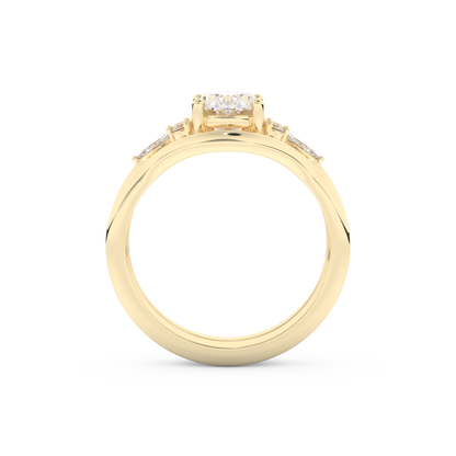 Oval Cut Moissanite Bridal Set with Three Stone Settings – 1.18 CT Center, 0.32 TCW Accents 11