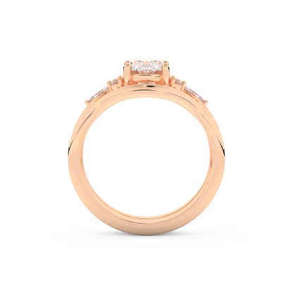 Oval Cut Moissanite Bridal Set with Three Stone Settings – 1.18 CT Center, 0.32 TCW Accents 17